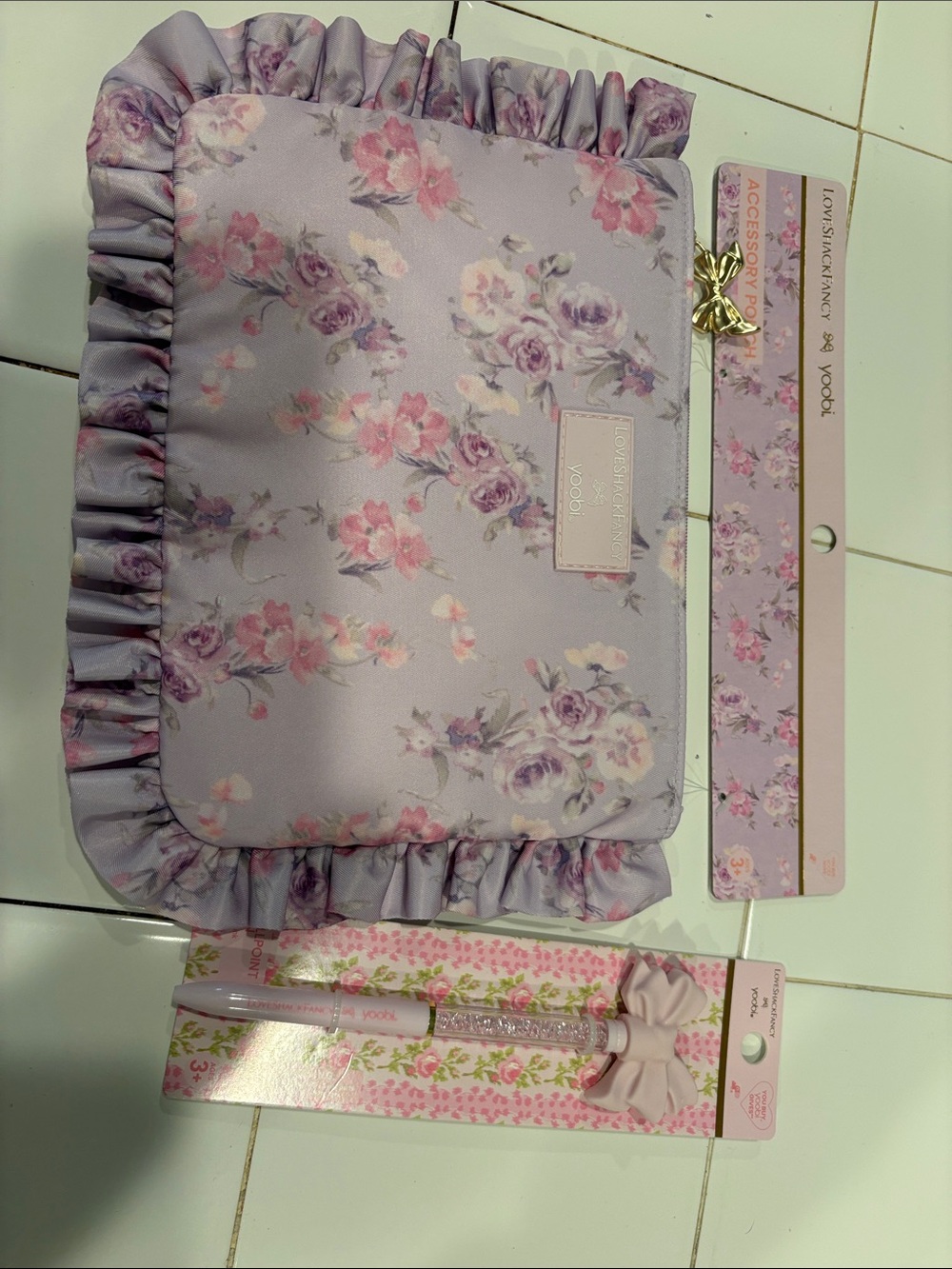 Floral Lavender love shack fancy Accessory Pouch by